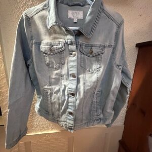 Time and Tru Women's Denim Jacket in Light Blue